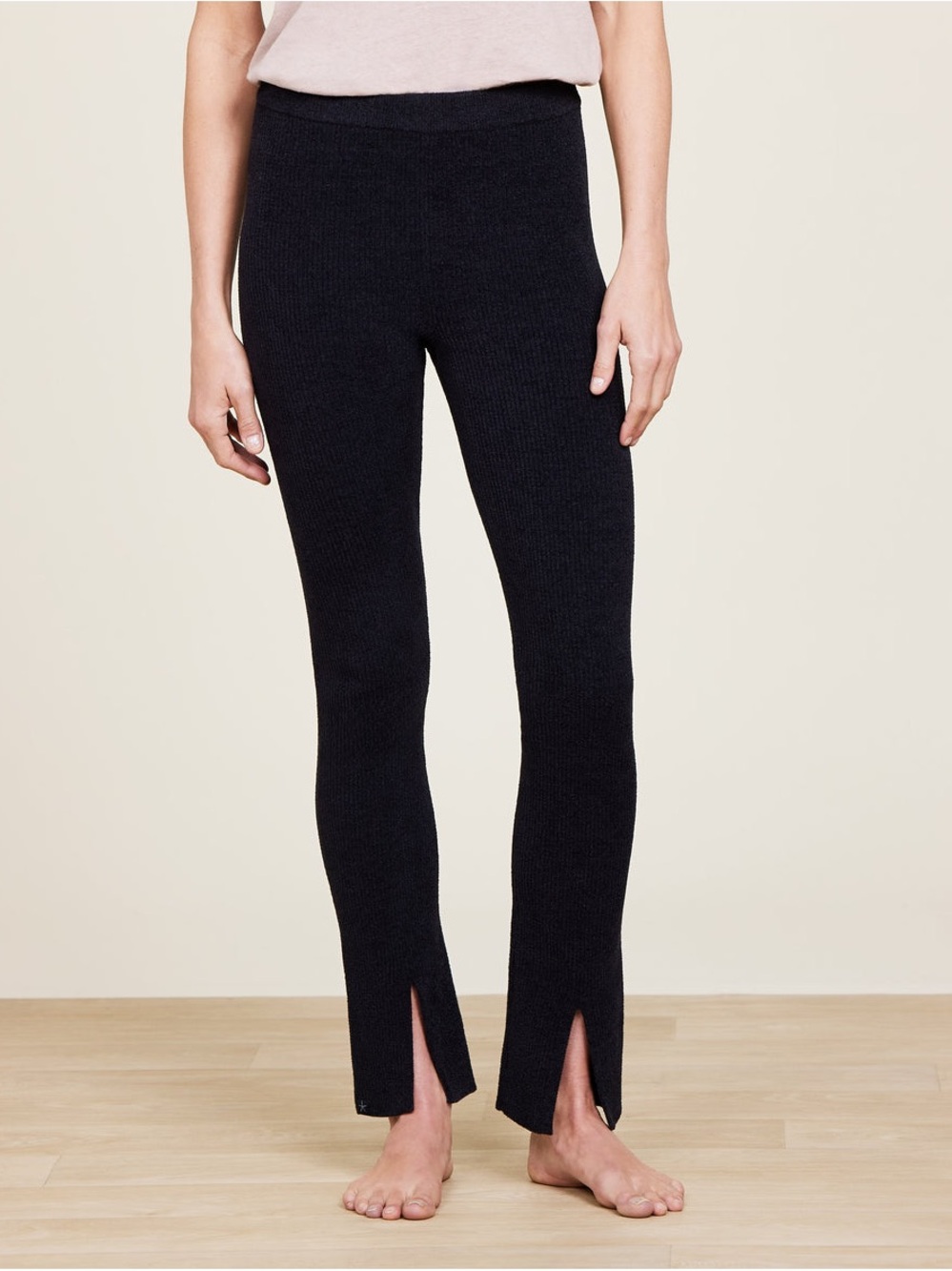 Barefoot Dreams CozyChic Ultra Lite® Front Slit Pant Black XL